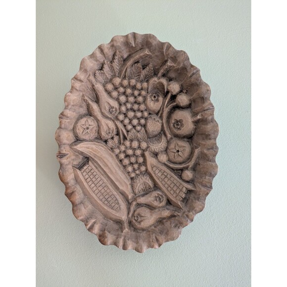 Ludwig Röger Hand Carved Wood Plaque Harvest Fruits Religiöse Kunst Augsburg - Picture 1 of 7